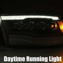 Load image into Gallery viewer, AlphaRex 09-18 Dodge Ram 1500HD NOVA LED Projector Headlights Plank Style Design Alpha Black w/DRL Headlights AlphaRex
