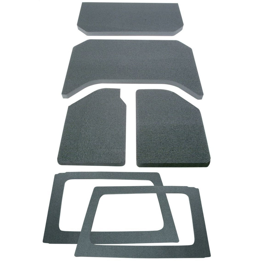 DEI 11-18 Jeep Wrangler JK 4-Door Boom Mat Complete Headliner Kit - 6 Piece - Gray Hard Top Accessories DEI