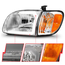 Load image into Gallery viewer, ANZO 00-04 Toyota Tundra (Reg/Acc Cab Only) Crystal Headlights w/Lgt Bar Chrome w/Corner Lights 2pc Headlights ANZO
