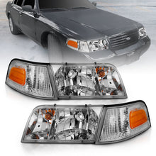 Load image into Gallery viewer, ANZO 1998-2005 Ford Crown Victoria Crystal Headlight Chrome With Bumper Light (OE) Headlights ANZO
