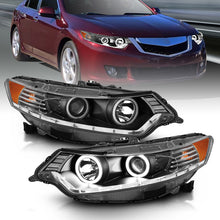 Load image into Gallery viewer, ANZO 2009-2012 Acura Tsx Projector Headlights w/ Halo Black (CCFL) (HID Compatible) Headlights ANZO
