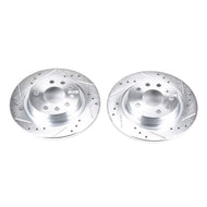Power Stop 03-11 Saab 9-3 Rear Evolution Drilled & Slotted Rotors - Pair Brake Rotors - Slot & Drilled PowerStop
