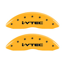 Load image into Gallery viewer, MGP 4 Caliper Covers Engraved Front &amp; Rear i-Vtec Yellow finish black ch Caliper Covers MGP
