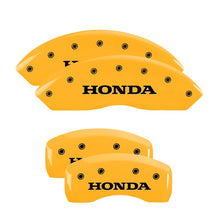 Load image into Gallery viewer, MGP Front set 2 Caliper Covers Engraved Front FIT Yellow finish black ch Caliper Covers MGP

