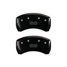 Load image into Gallery viewer, MGP 4 Caliper Covers Engraved Front &amp; Rear Classic/SS Black finish silver ch Caliper Covers MGP
