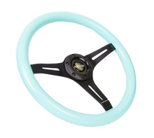 Load image into Gallery viewer, NRG Classic Wood Grain Steering Wheel (350mm) Minty Fresh Color Grip w/Black 3-Spoke Center Steering Wheels NRG
