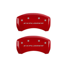 Load image into Gallery viewer, MGP 4 Caliper Covers Engraved Front &amp; Rear Explorer Red finish silver ch Caliper Covers MGP
