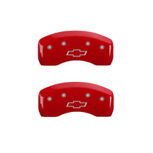 Load image into Gallery viewer, MGP 4 Caliper Covers Engraved Front &amp; Rear Bowtie Yellow finish black ch Caliper Covers MGP

