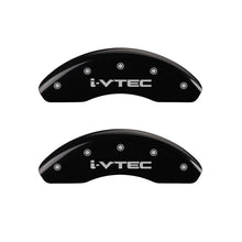 Load image into Gallery viewer, MGP 4 Caliper Covers Engraved Front &amp; Rear i-Vtec Black finish silver ch Caliper Covers MGP
