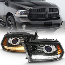 Load image into Gallery viewer, ANZO 2009-2018 Dodge Ram 1500 Projector Plank Style Switchback H.L Halo Black Amber (OE Style) Headlights ANZO

