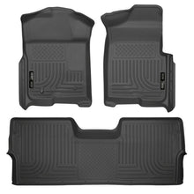 Load image into Gallery viewer, Husky Liners 09-12 Ford F-150 Super Crew Cab WeatherBeater Combo Black Floor Liners Floor Mats - Rubber Husky Liners
