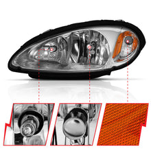 Load image into Gallery viewer, ANZO 2001-2005 Chrysler Pt Cruiser Crystal Headlight Chrome Amber (OE) Headlights ANZO

