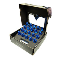 Load image into Gallery viewer, NRG 500 Series M12 X 1.5 Bullet Shape Steel Lug Nut Set - 21 Pc w/Lock Key - Blue Lug Nuts NRG
