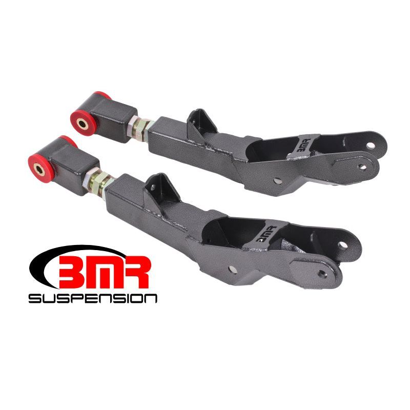 BMR 10-15 5th Gen Camaro Rear Lower Control Arms On-Car Adj. (Polyurethane) - Black Hammertone Control Arms BMR Suspension
