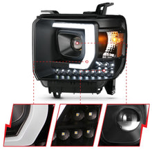 Load image into Gallery viewer, ANZO 2014-2015 Gmc Sierra 1500HD Projector Plank Style Headlight Black W/ Drl Headlights ANZO
