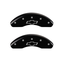 Load image into Gallery viewer, MGP Front set 2 Caliper Covers Engraved Front Bowtie Black finish silver ch Caliper Covers MGP
