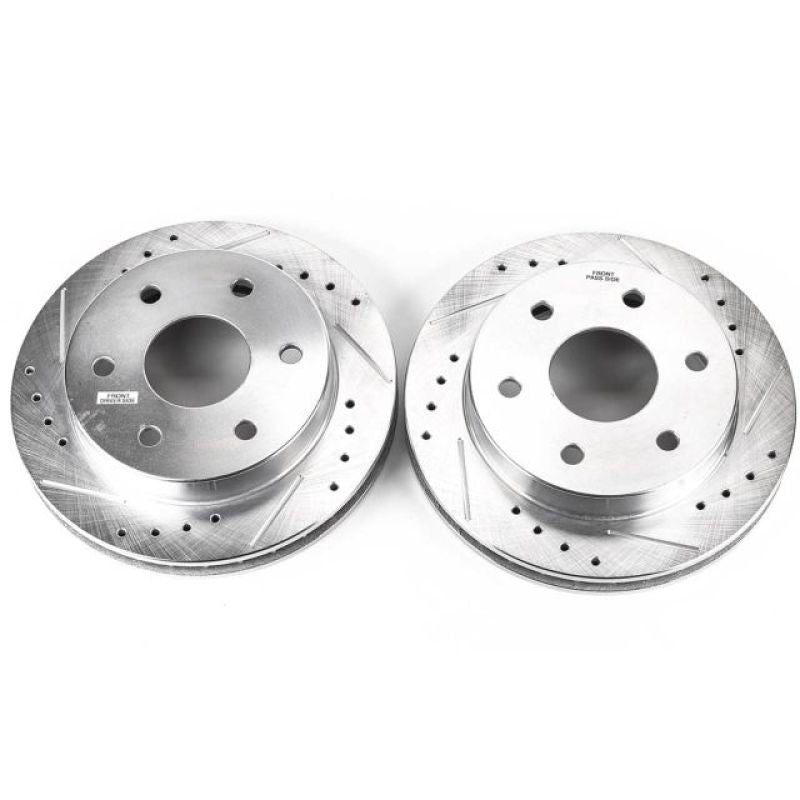 Power Stop 99-00 Cadillac Escalade Front Evolution Drilled & Slotted Rotors - Pair Brake Rotors - Slot & Drilled PowerStop