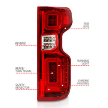 Load image into Gallery viewer, Anzo 19-21 Chevy Silverado Full LED Tailights Chrome Housing Red/Clear Lens G2 (w/C Light Bars) Tail Lights ANZO
