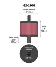 Load image into Gallery viewer, K&amp;N Steel Base Crankcase Vent Filter 0.5in Vent OD x 2in OD x 1.5in Height Air Filters - Universal Fit K&amp;N Engineering   

