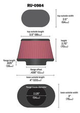Load image into Gallery viewer, K&amp;N Universal Rubber Filter 2.125in Flange ID/3in x 4in Tapered Oval/2.75in Height (4 Filters) Air Filters - Universal Fit K&amp;N Engineering   
