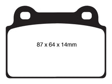 Load image into Gallery viewer, EBC 08-16 Mitsubishi Lancer Evo 10 2.0 Turbo (1 piece rotor) Yellowstuff Rear Brake Pads Brake Pads - Performance EBC   
