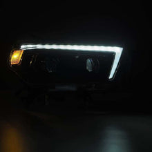 Load image into Gallery viewer, AlphaRex 10-13 Toyota 4Runner LUXX LED Proj Headlights Plank Style Alpha Black w/Seq Signal/DRL Headlights AlphaRex
