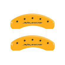 Load image into Gallery viewer, MGP 4 Caliper Covers Engraved Front &amp; Rear Avalanche Yellow finish black ch Caliper Covers MGP
