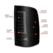 Load image into Gallery viewer, ANZO 2007-2013 GMC Sierra LED Tail Lights w/ Light Bar Black Housing Smoke Lens Tail Lights ANZO
