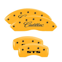Load image into Gallery viewer, MGP 4 Caliper Covers Engraved Front &amp; Rear MGP Yellow Finish Black Char 2004 GMC Savana 1500 Caliper Covers MGP

