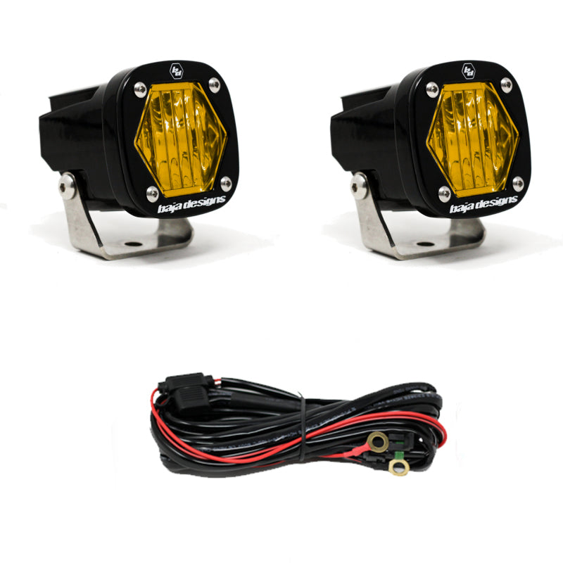 Baja Designs S1 Amber Wide Cornering LED Light w/ Mounting Bracket Pair Light Bars & Cubes Baja Designs