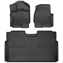 Load image into Gallery viewer, Husky Liners 15-23 Ford F-150 SuperCrew Weatherbeater Black Front &amp; 2nd Seat Floor Liners Floor Mats - Rubber Husky Liners
