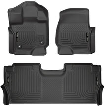 Load image into Gallery viewer, Husky Liners 21-24 Ford F-150 SuperCrew Weatherbeater Black Front &amp; 2nd Seat Floor Liners Floor Mats - Rubber Husky Liners   
