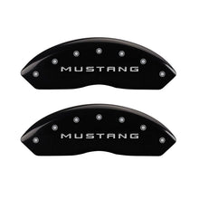 Load image into Gallery viewer, MGP 4 Caliper Covers Engraved Front Mustang Engraved Rear 50 Black finish silver ch Caliper Covers MGP
