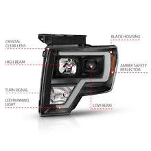 Load image into Gallery viewer, ANZO 2009-2014 Ford F-150 Projector Light Bar H.L Black Amber Headlights ANZO
