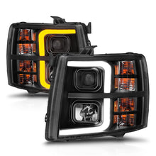 Load image into Gallery viewer, ANZO 2007-2013 Chevrolet Silverado 1500 Projector w/ Light Bar Black Housing w/ Sequential Headlights ANZO
