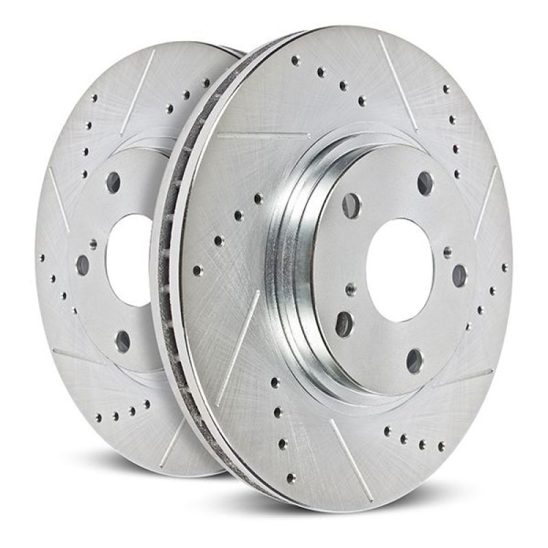 Power Stop 21-22 Ford F-150 Rear Drilled & Slotted Rotor (Pair) Brake Rotors - Slot & Drilled PowerStop