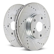 Power Stop Jeep Wrangler BBK Rear Drilled & Slotted Rotor - Pair | AR8385XPR