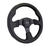 Load image into Gallery viewer, NRG Reinforced Steering Wheel (320mm) Black Leather w/Black Stitching Steering Wheels NRG
