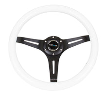 Load image into Gallery viewer, NRG Classic Wood Grain Steering Wheel (350mm) White Paint Grip w/Black 3-Spoke Center Steering Wheels NRG
