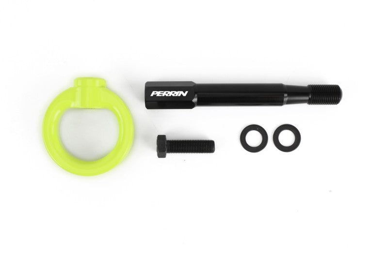 Perrin 14-19 Subaru Forester/Ascent Tow Hook Kit (Rear) - Neon Yellow Tow Hooks Perrin Performance   