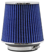 Load image into Gallery viewer, K&amp;N Universal Air Filter Chrome Round Tapered Blue - 4in Flange ID x 1.125in Flange Length x 5.5in H Air Filters - Universal Fit K&amp;N Engineering   
