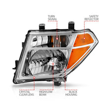 Load image into Gallery viewer, ANZO 2005-2008 Nissan Pathfinder Crystal Headlight Chrome Amber (OE Replacement) Headlights ANZO
