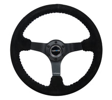 Load image into Gallery viewer, NRG Reinforced Steering Wheel (350mm / 3in. Deep) Blk Suede/Silver BBall Stitch w/5mm Mt. Blk Spokes Steering Wheels NRG
