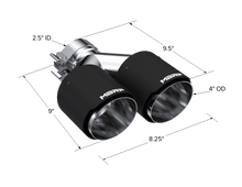 Load image into Gallery viewer, MBRP Universal Carbon Fiber Dual Tip 4in OD/2.5in Inlet Tips MBRP   
