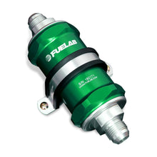 Load image into Gallery viewer, Fuelab 848 In-Line Fuel Filter Standard -6AN In/Out 100 Micron Stainless w/Check Valve - Green Fuel Filters Fuelab
