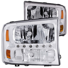 Load image into Gallery viewer, ANZO 2000-2004 Ford Excursion Crystal Headlights Chrome w/ LED 1pc Headlights ANZO
