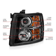 Load image into Gallery viewer, ANZO 2007-2013 Chevrolet Silverado 1500 Projector Headlights w/ Halo Black Headlights ANZO
