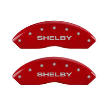 Load image into Gallery viewer, MGP 4 Caliper Covers Engraved Front Shelby Engraved Rear Tiffany Snake Red finish silver ch Caliper Covers MGP
