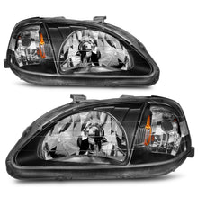 Load image into Gallery viewer, ANZO 1999-2000 Honda Civic Crystal Headlights Black Headlights ANZO
