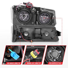 Load image into Gallery viewer, ANZO 2003-2006 Chevrolet Silverado 1500 Crystal Headlights w/ Light Bar Chrome Housing Headlights ANZO

